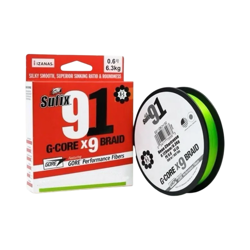 LINHA SUFIX 91 G-CORE X9 BRAID 300M (NEON CHARTREUSE)