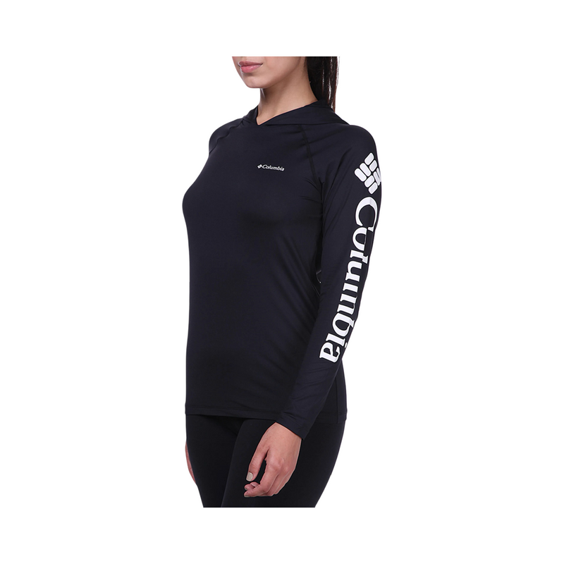CAMISETA COLUMBIA FEMININA AURORA M/L CAPUZ PRETO