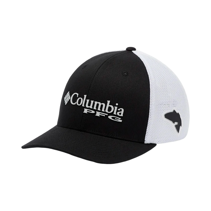 BONE COLUMBIA PFG MESH BALL CAP BLACK/WHITE