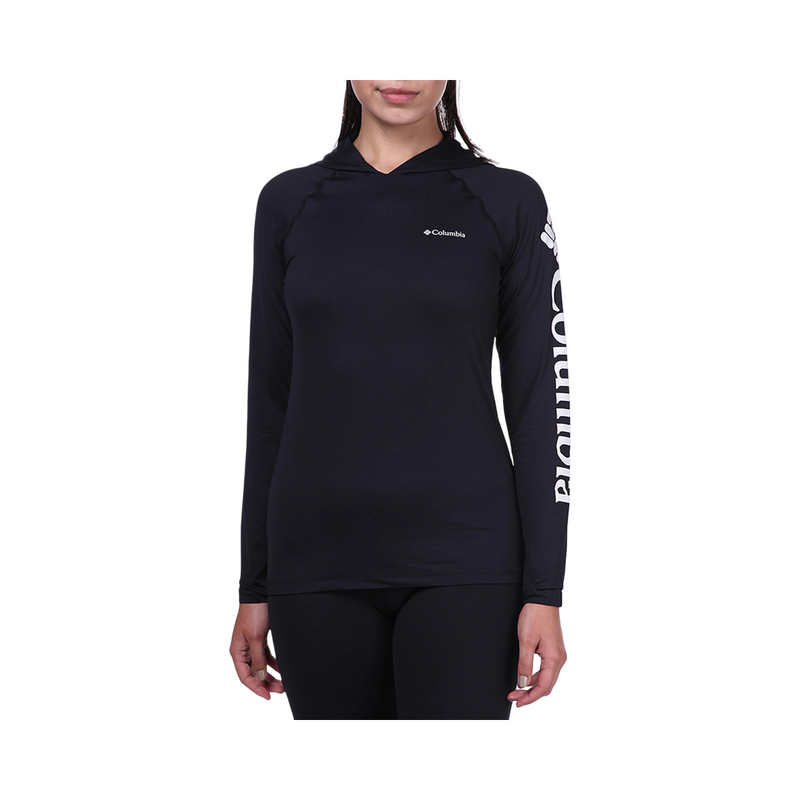 CAMISETA COLUMBIA FEMININA AURORA M/L CAPUZ PRETO