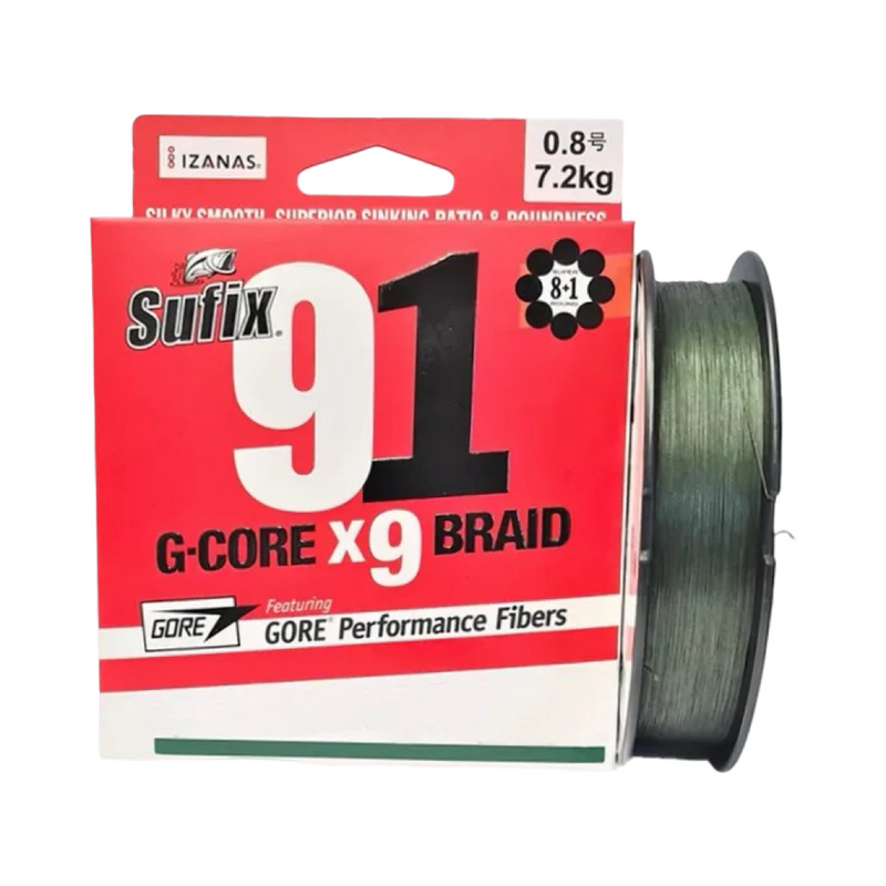 LINHA SUFIX 91 G-CORE X9 BRAID 300M (VERDE ESCURO)